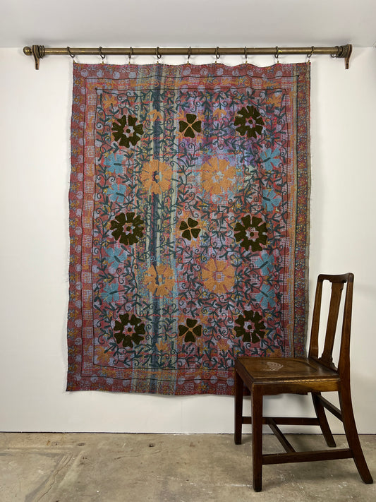 Vintage Kantha Suzani Quilt