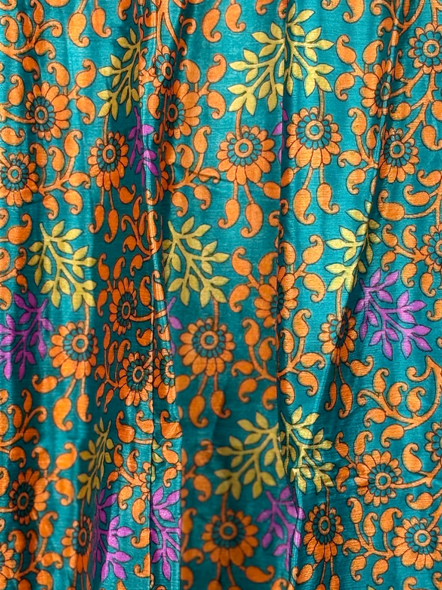 Vintage Saree Silk Pleated Skirt