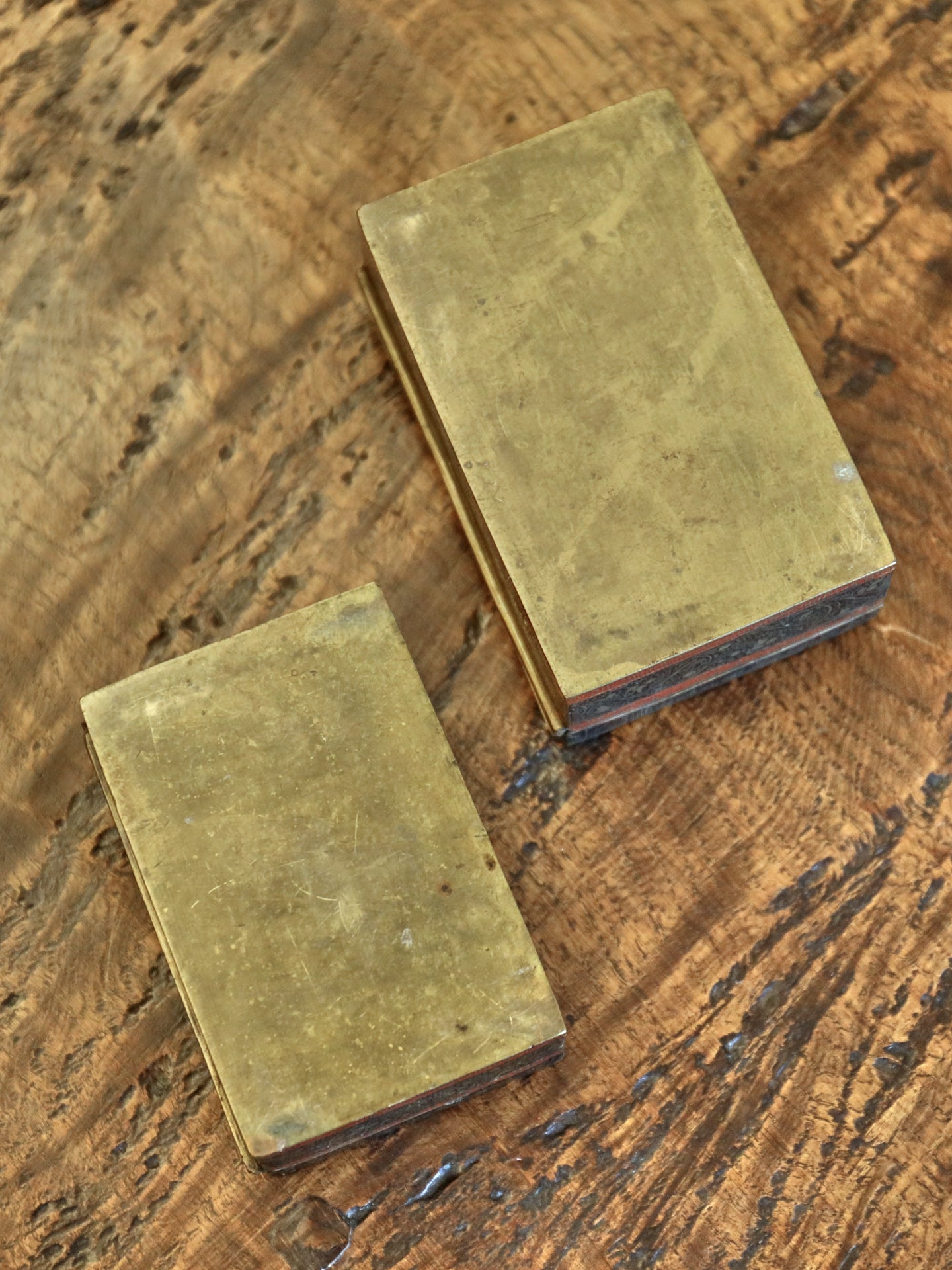 A Pair of Kashmir Brass Trinket Boxes