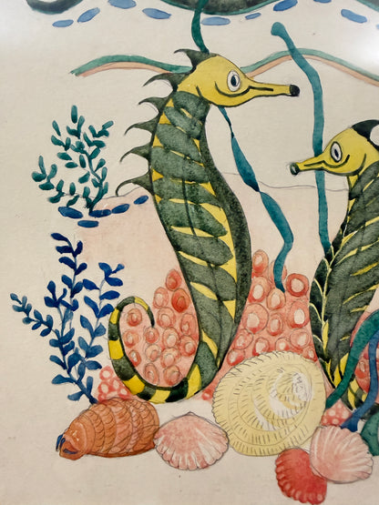 Dandy and Joan | Original Seahorse Watercolour | c.1930–1950