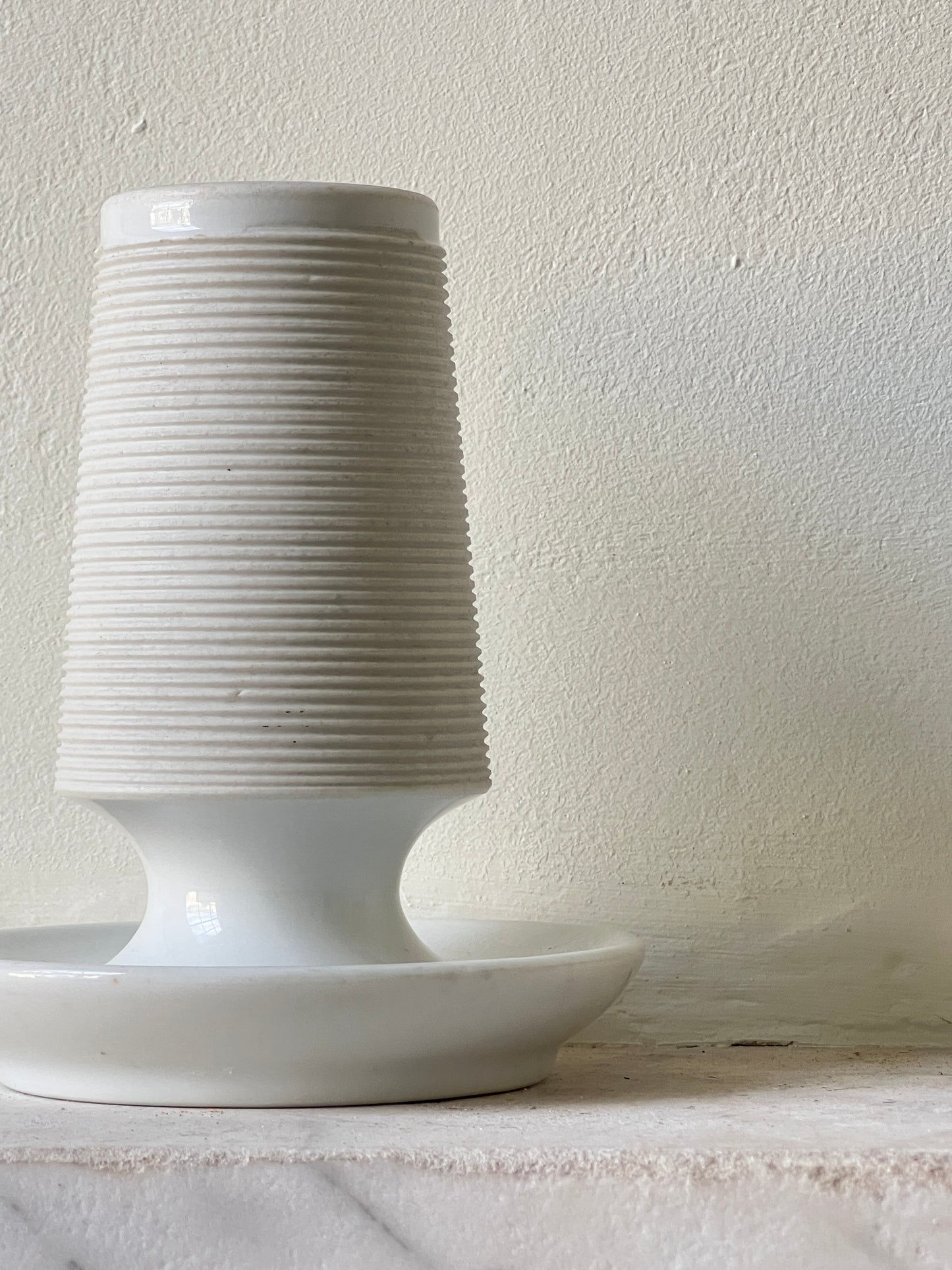 Large 1920's French White Match Holder Striker