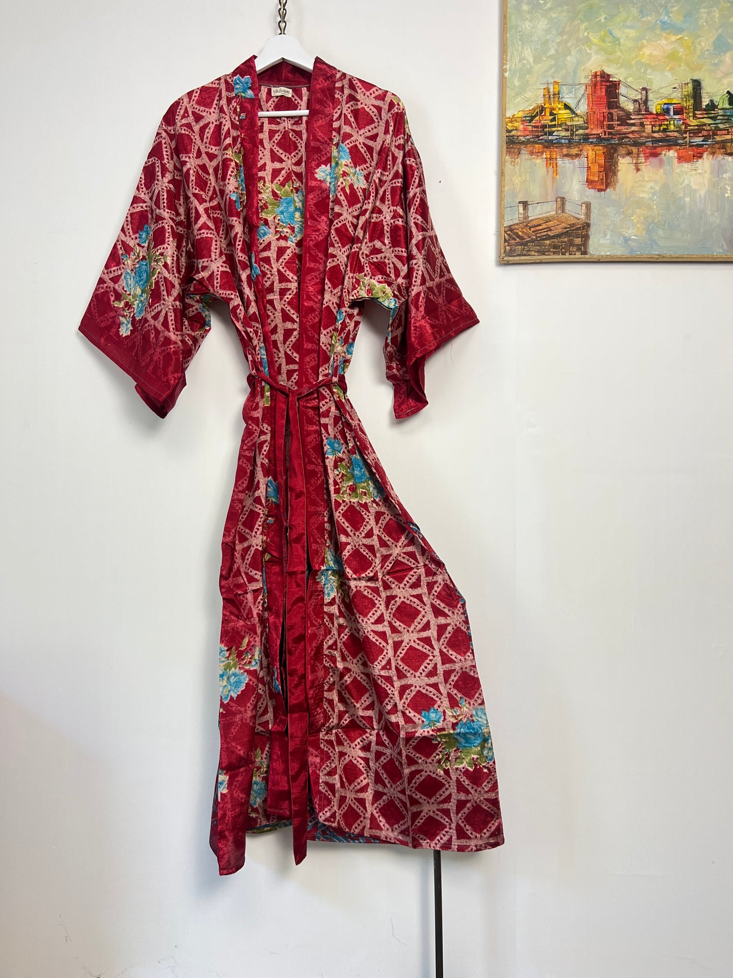 Vintage Saree Silk Kimono / Duster - Long