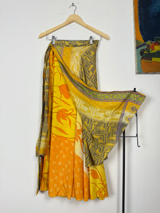 Vintage Saree Silk Wrap Skirt