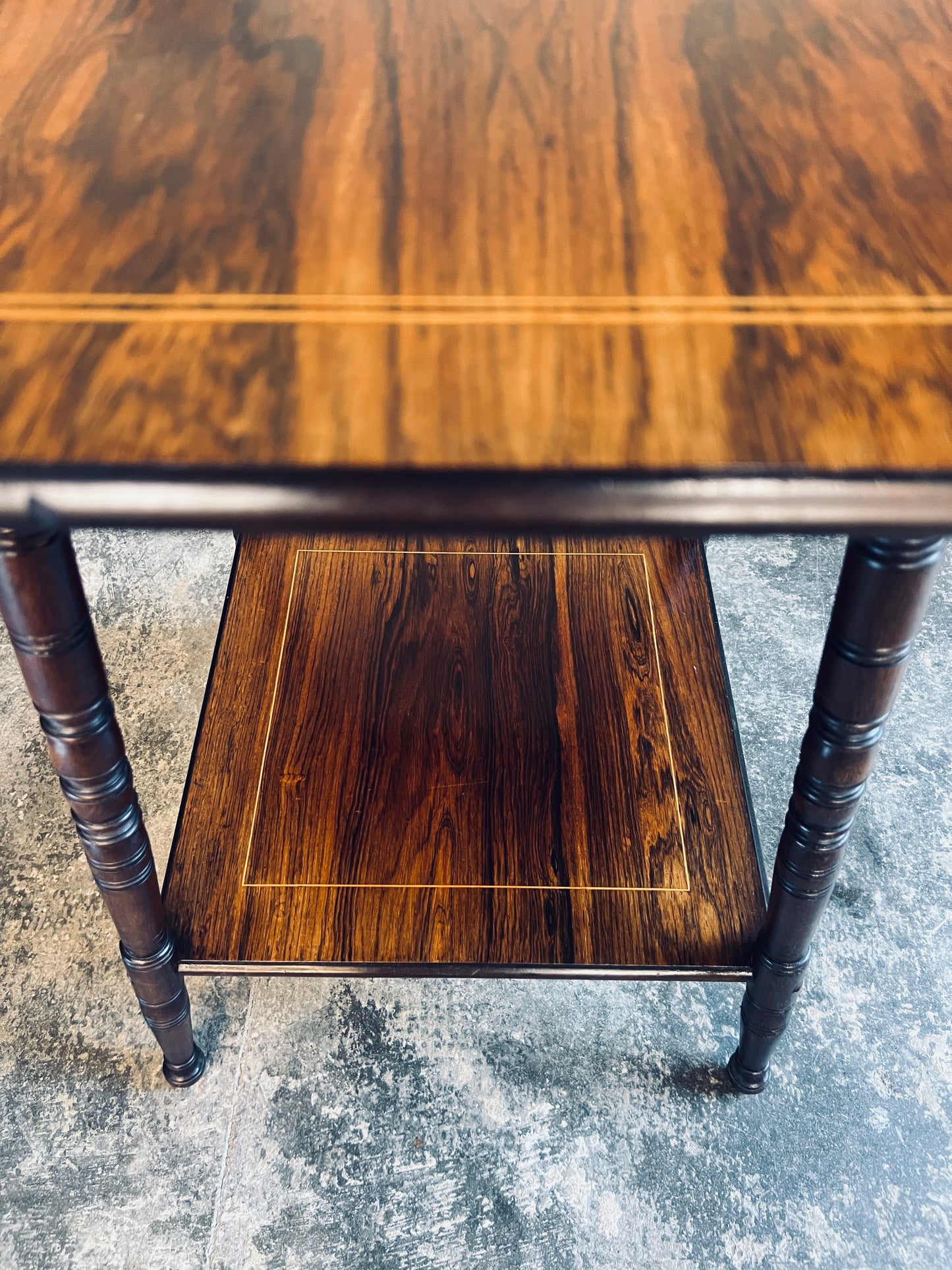 19thC Rosewood Two Tier Side Table
