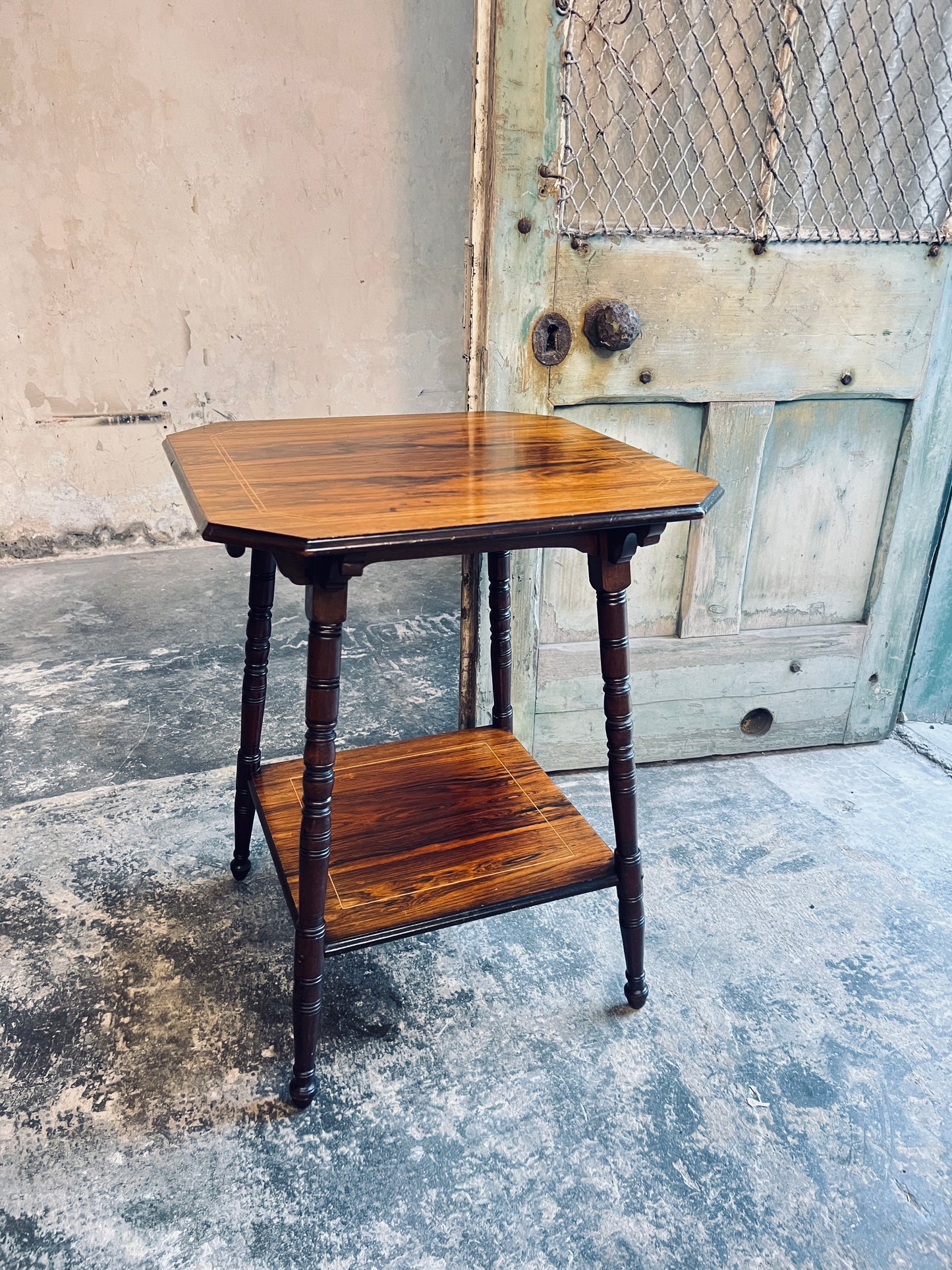 19thC Rosewood Two Tier Side Table
