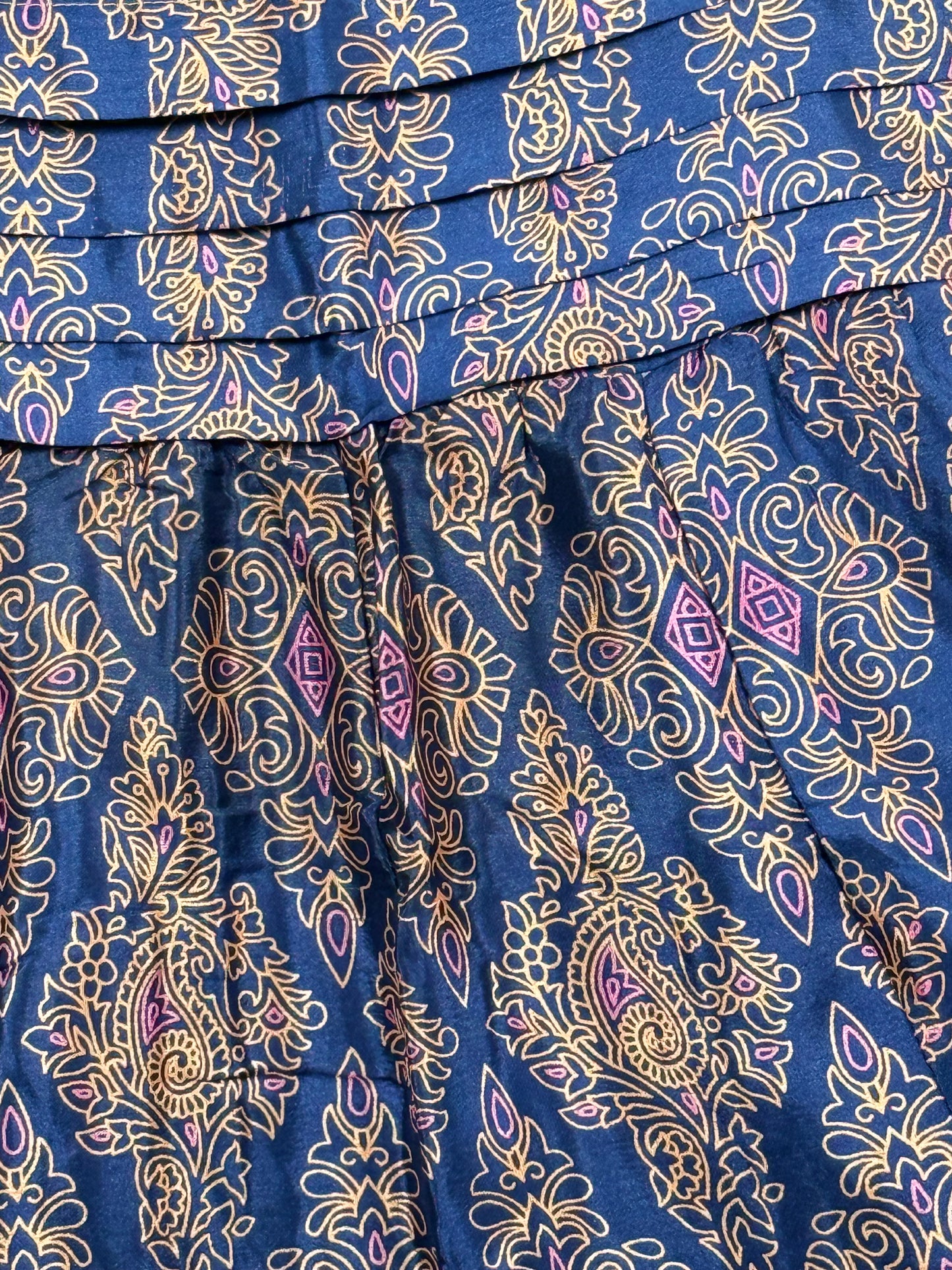 Vintage Saree Silk Pleated Skirt