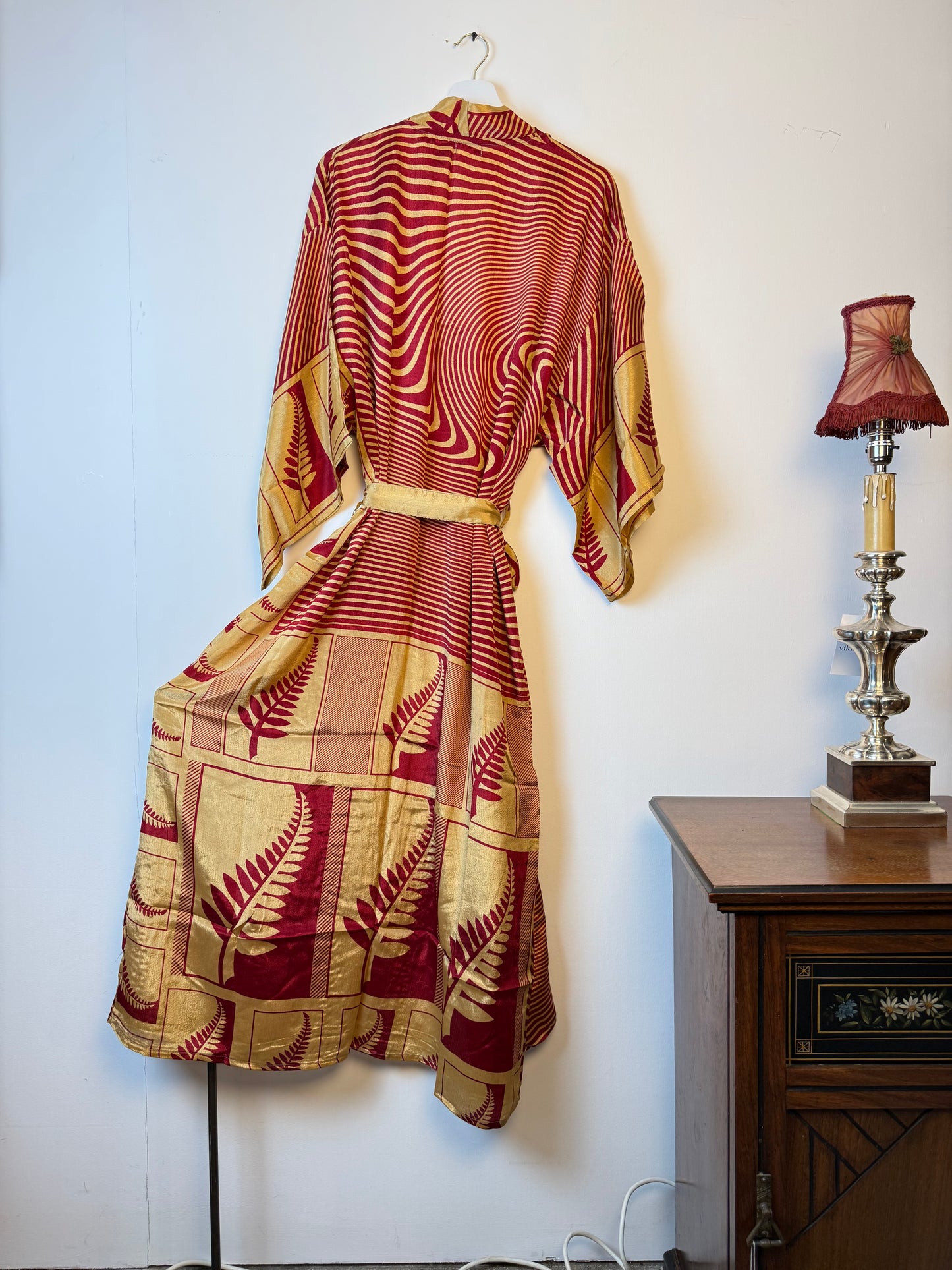 Vintage Saree Silk Kimono / Duster - Long