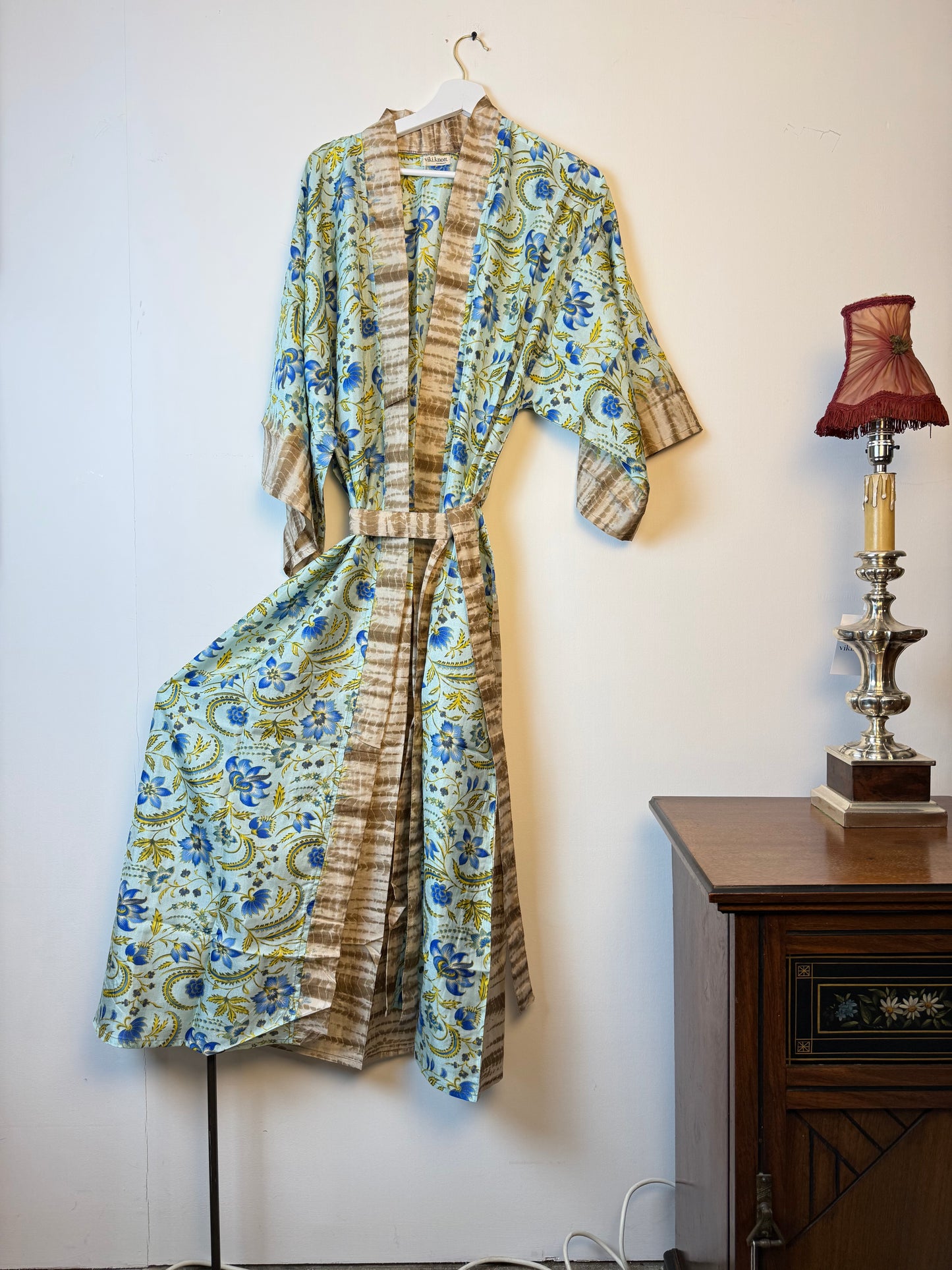 Vintage Saree Silk Kimono / Duster - Long