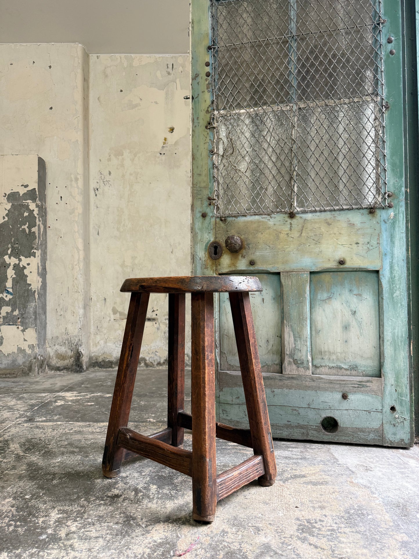 Scottish 19thC Pitch Pine Stool