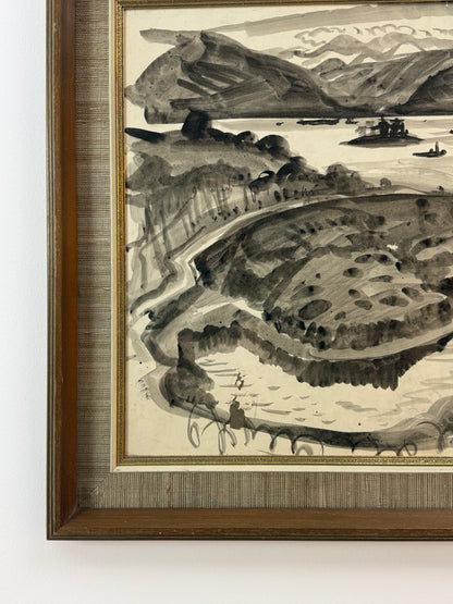 David Macbeth Sutherland RSA (1883–1973) | Estuary, Loch Carron | Original Scottish Ink & Wash
