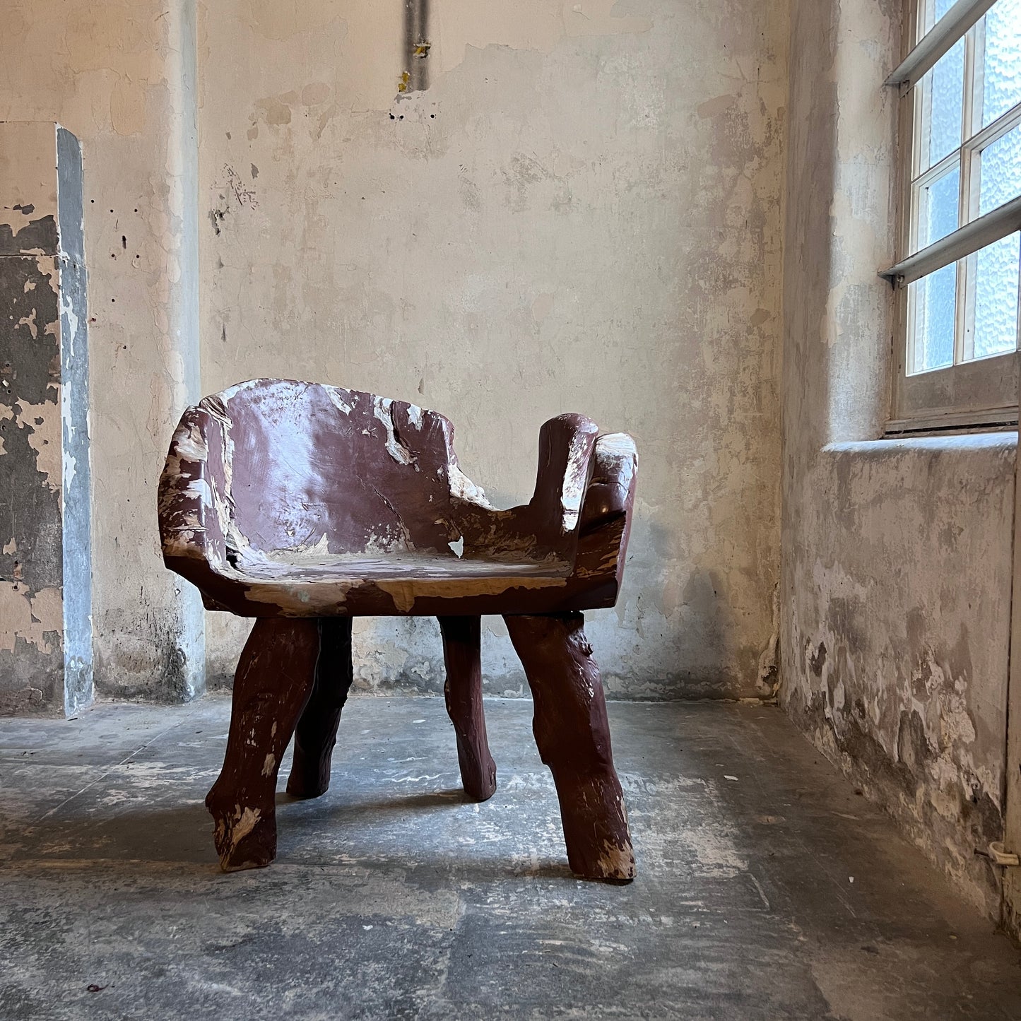 Painted Teak Root Stump Armchair