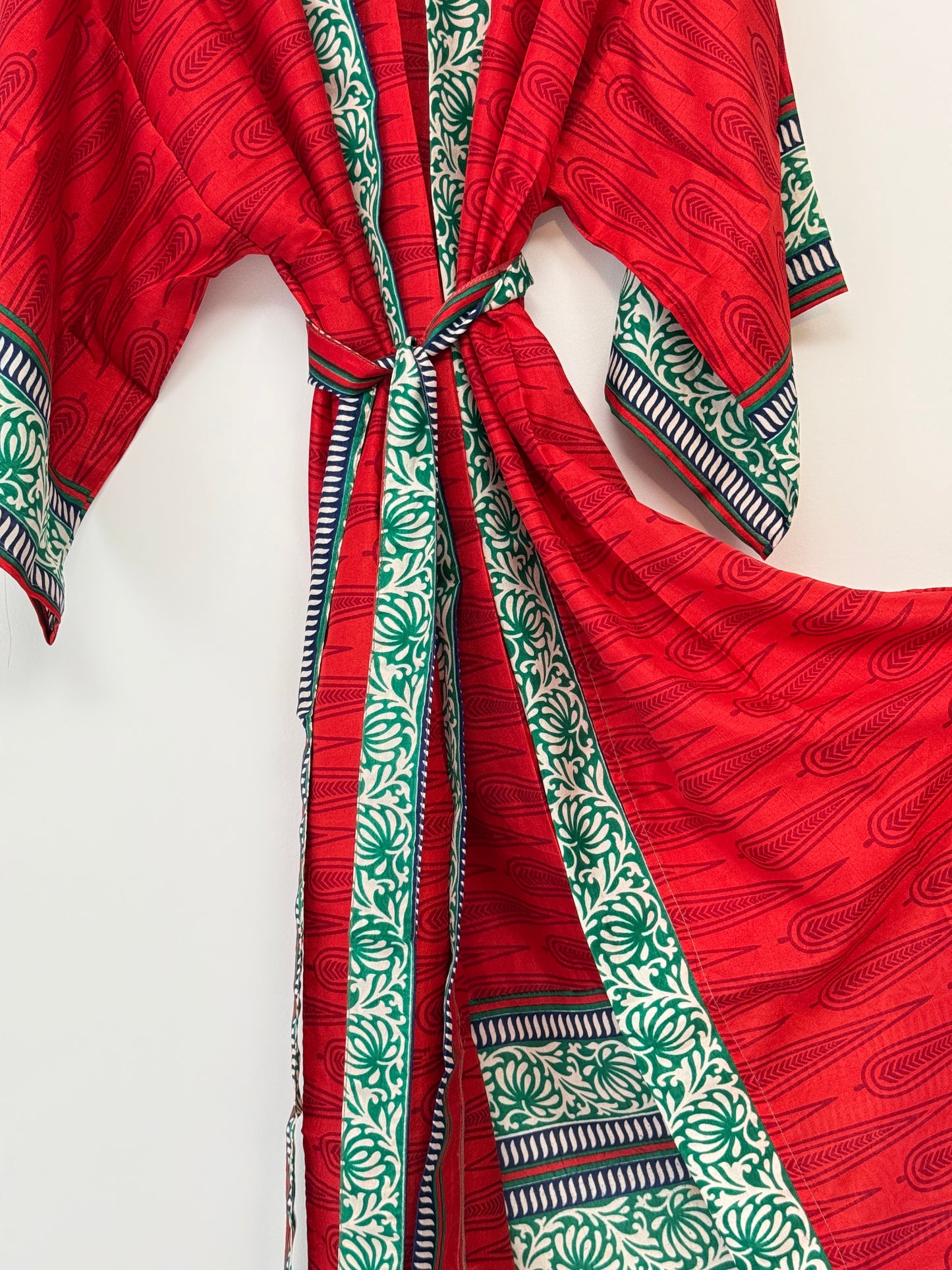 Vintage Saree Silk Kimono / Duster - Long