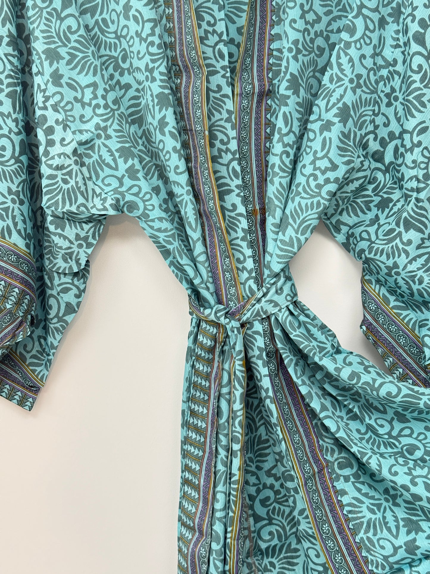 Vintage Saree Silk Kimono / Duster - Short