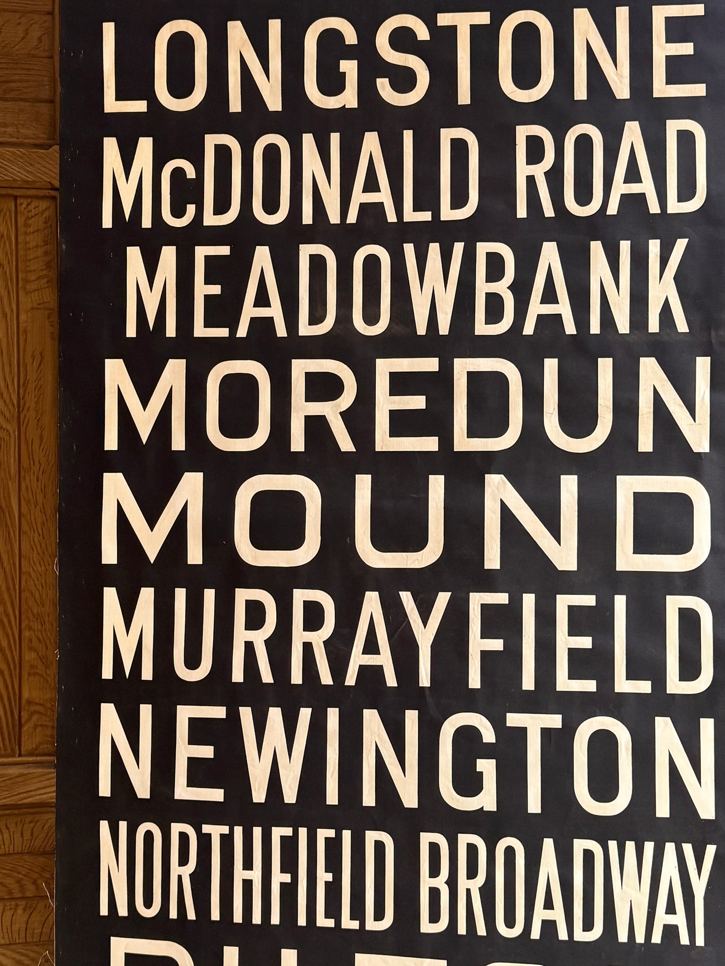 1950’s Linen Destination Bus Blind - Edinburgh - London Road to Portobello