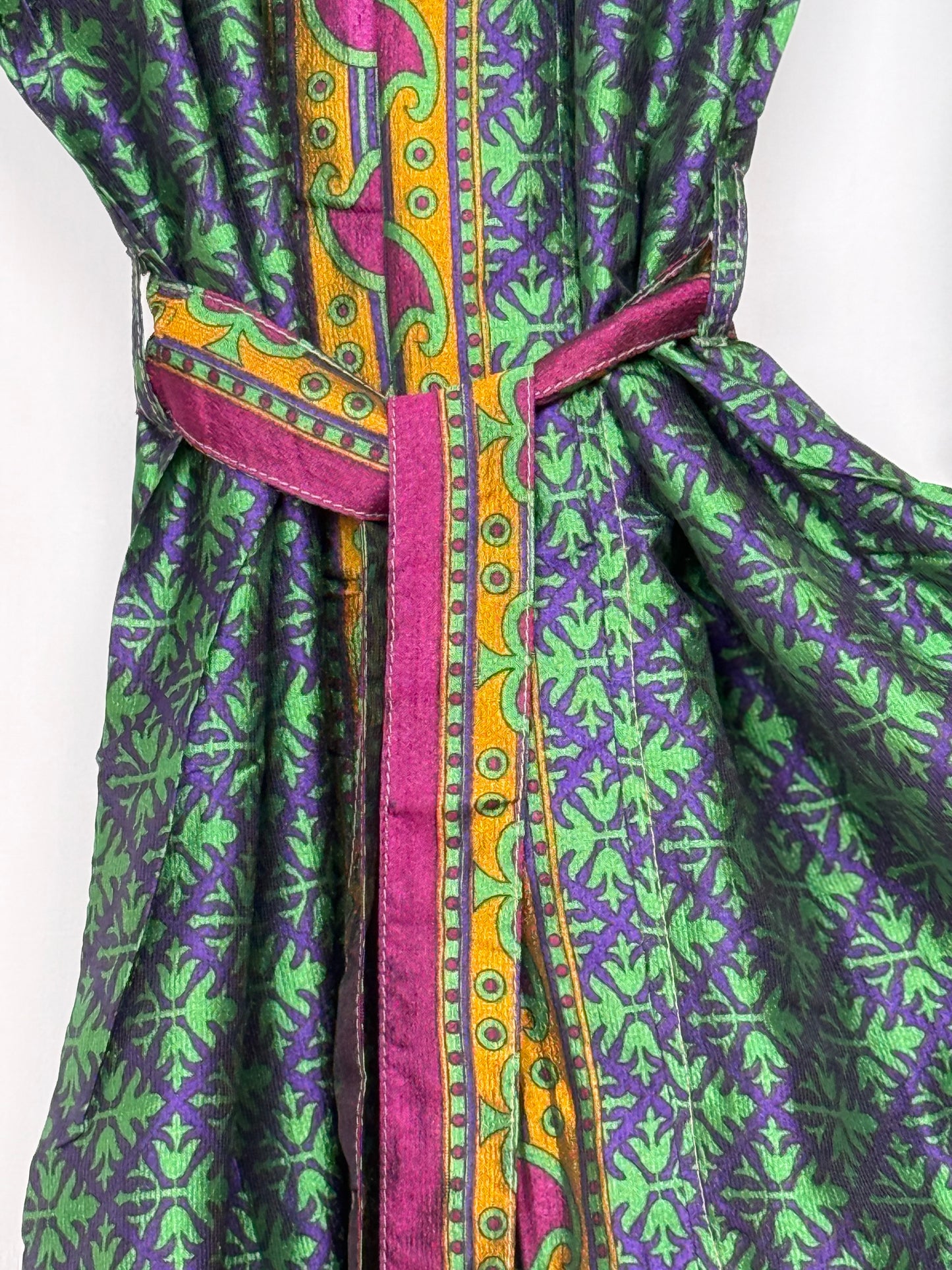 Vintage Saree Silk Kimono / Duster - Long