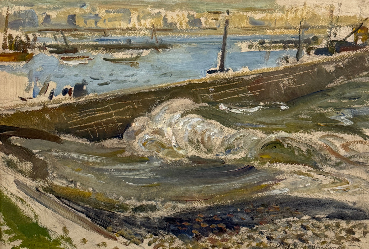 David Macbeth Sutherland RSA (1883–1973) | The Breakwater, Stonehaven | Original Scottish Oil