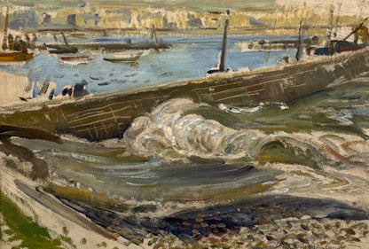 David Macbeth Sutherland RSA (1883–1973) | The Breakwater, Stonehaven | Original Scottish Oil