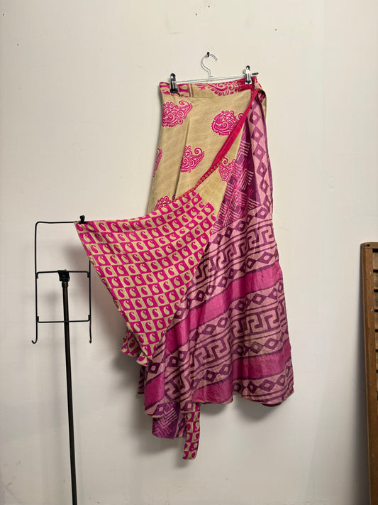 Vintage Saree Silk Wrap Skirt