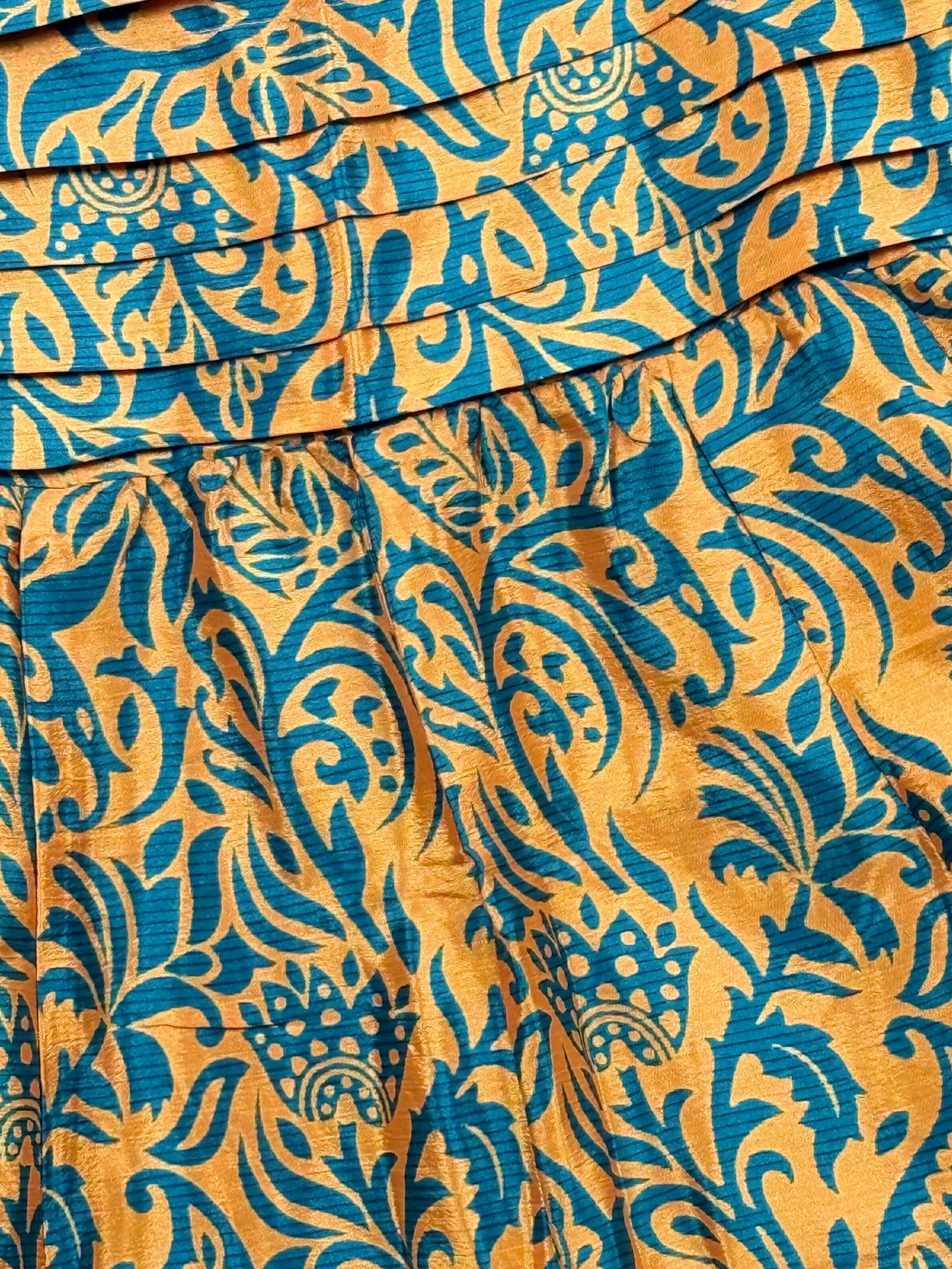 Vintage Saree Silk Pleated Skirt