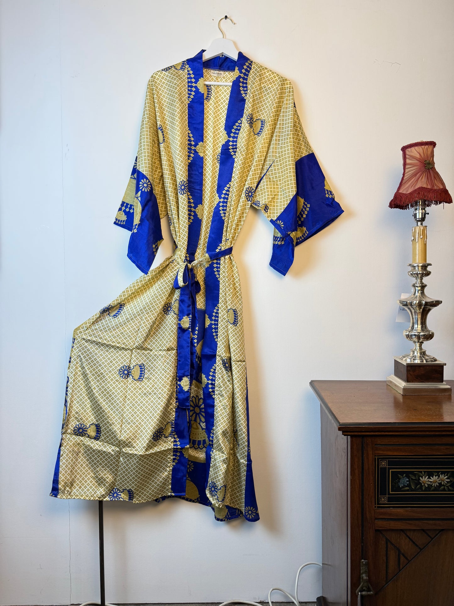 Vintage Saree Silk Kimono / Duster - Long
