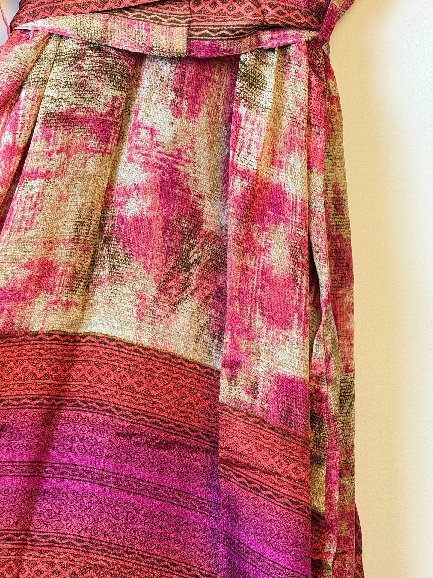 Vintage Saree Silk Kimono / Duster - Long