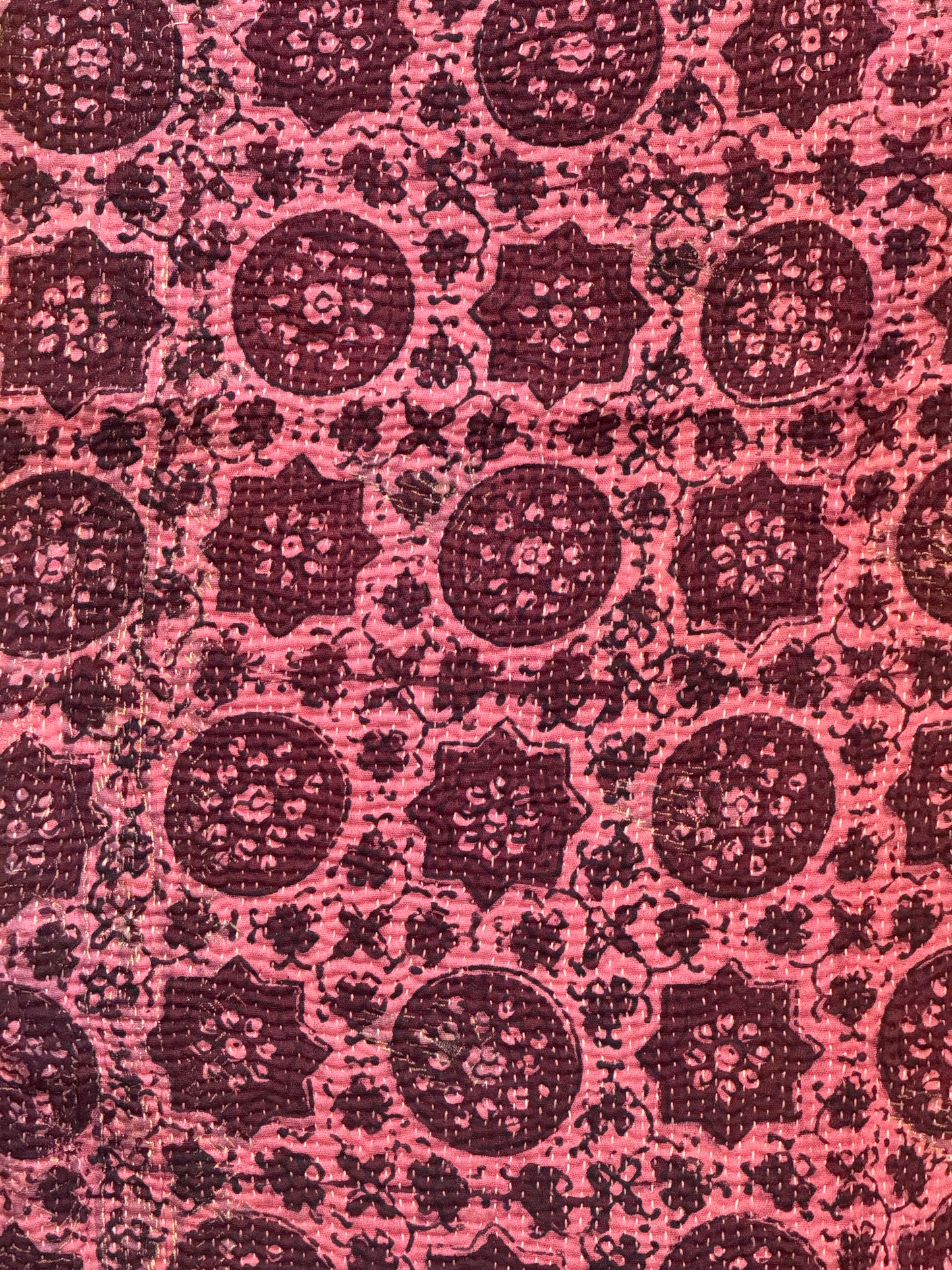 A Finestitch Kantha Quilt with Ajrakh over-print