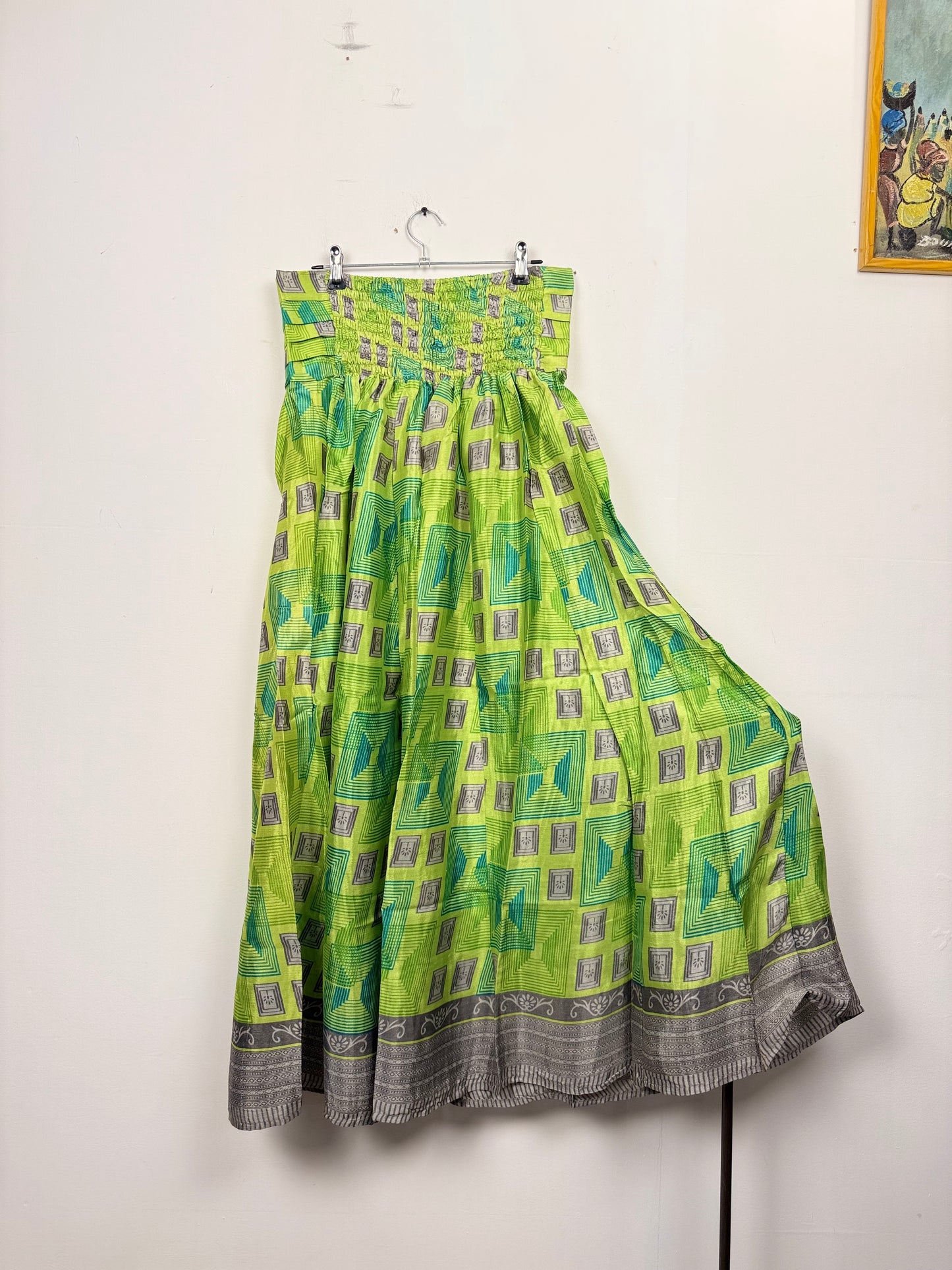 Vintage Saree Silk Pleated Skirt