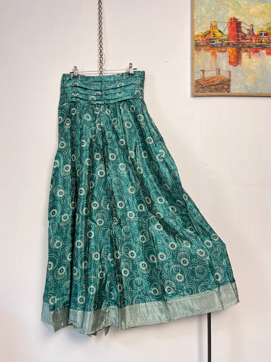 Vintage Saree Silk Pleated Skirt