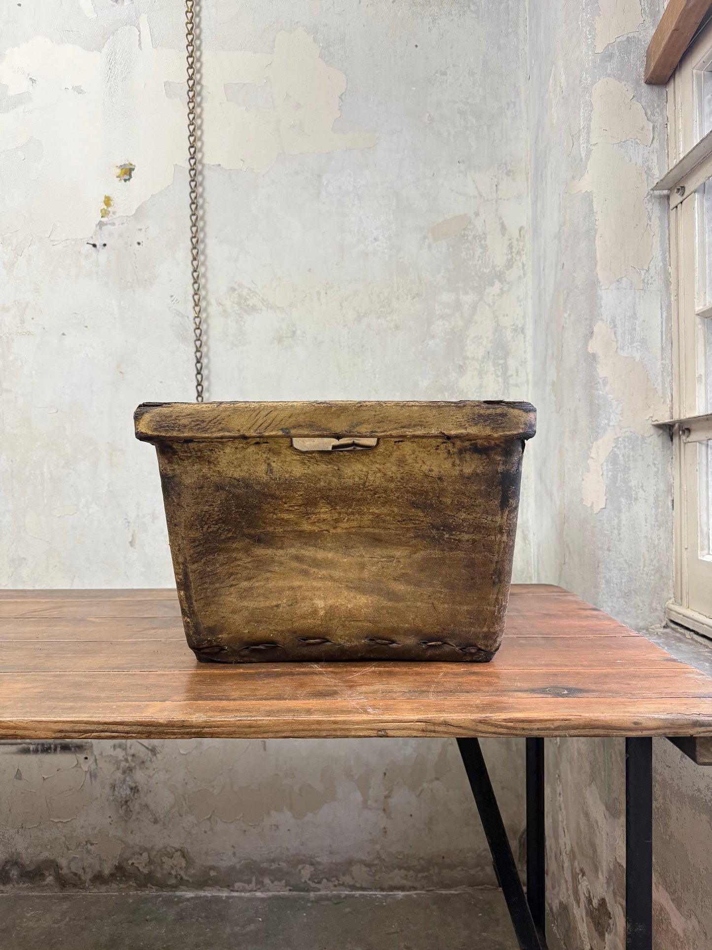 19th Century Buffalo Rawhide Mill Bucket - No 1