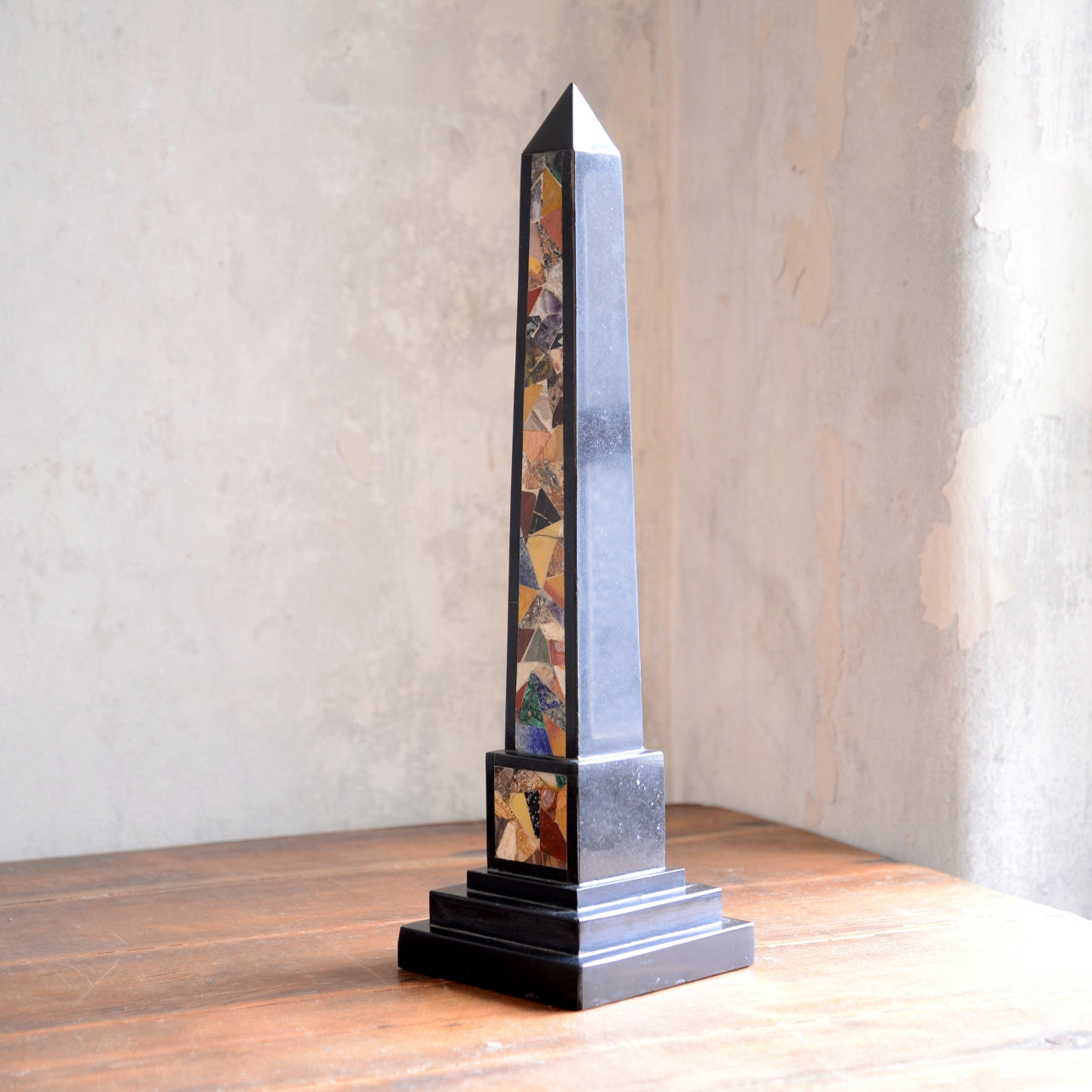 19thC Pietra Dura Obelisk in Ashford Marble