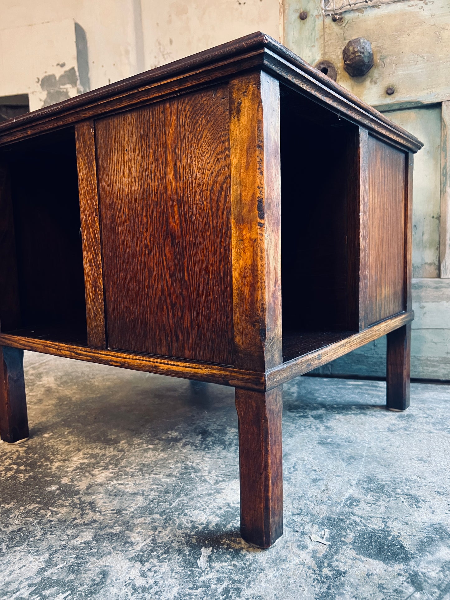 1920’s Four Sided Oak Bookcase & Side Table