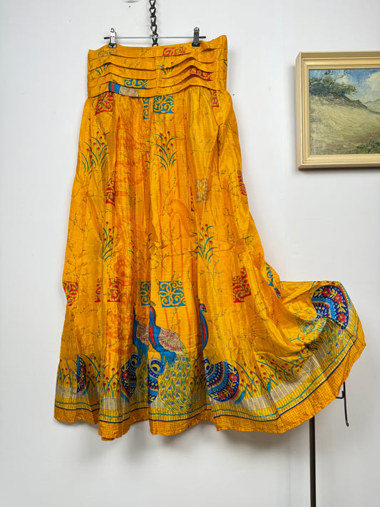 Vintage Saree Silk Pleated Skirt