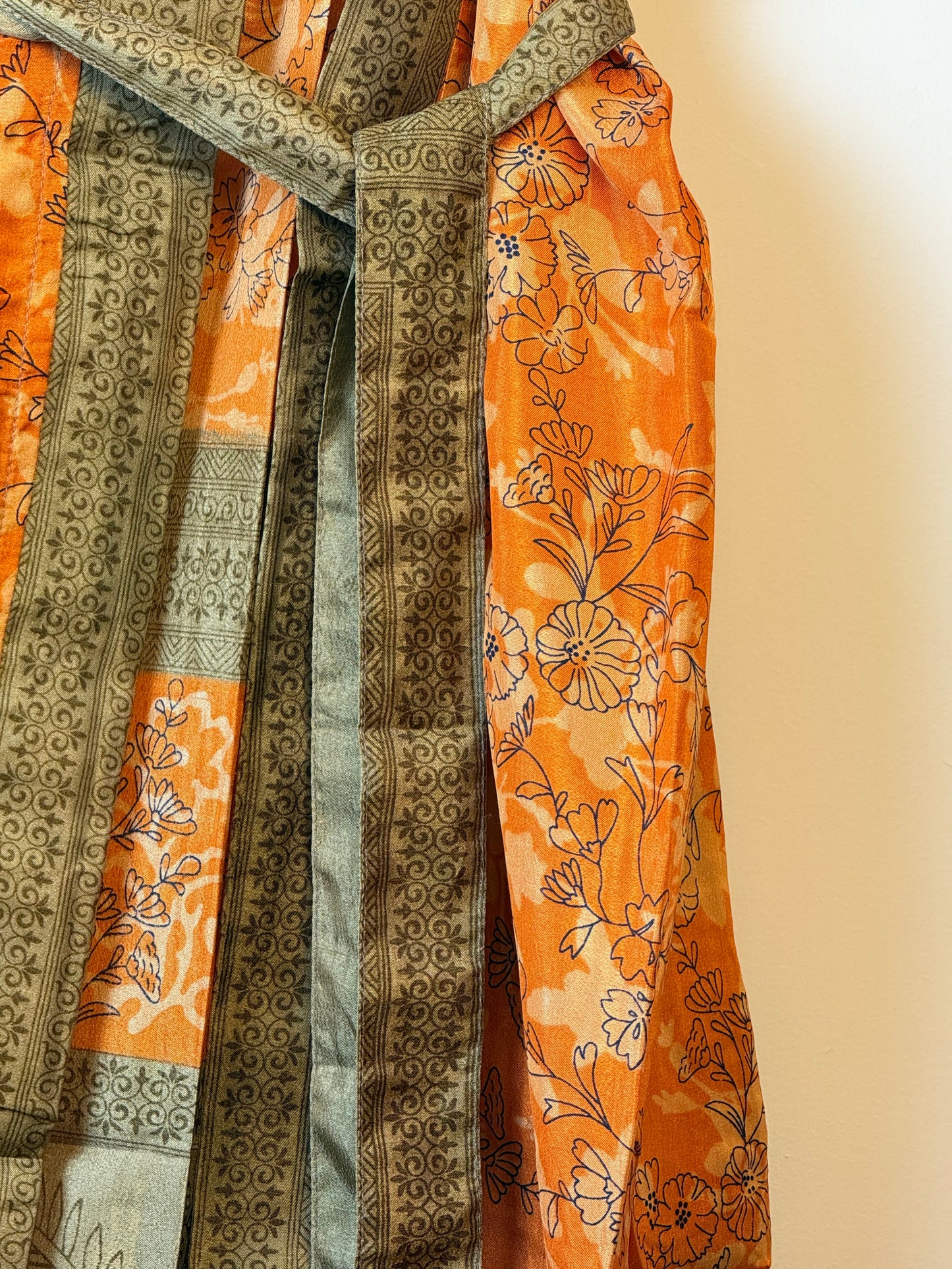 Vintage Saree Silk Kimono / Duster - Long