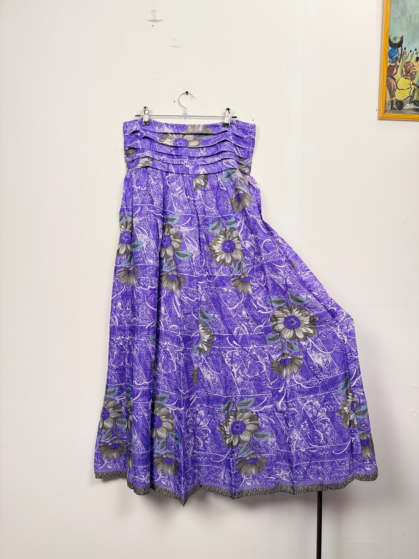 Vintage Saree Silk Pleated Skirt