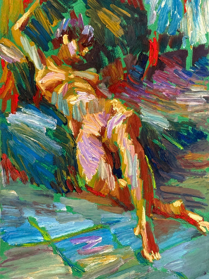Reclining Nude | Colourful Figurative Painting