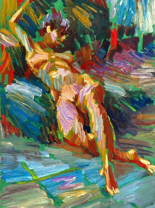 Reclining Nude | Colourful Figurative Painting