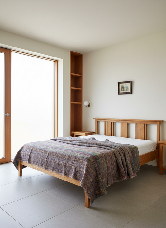 A Finestitch Kantha Quilt with Bagru over-print