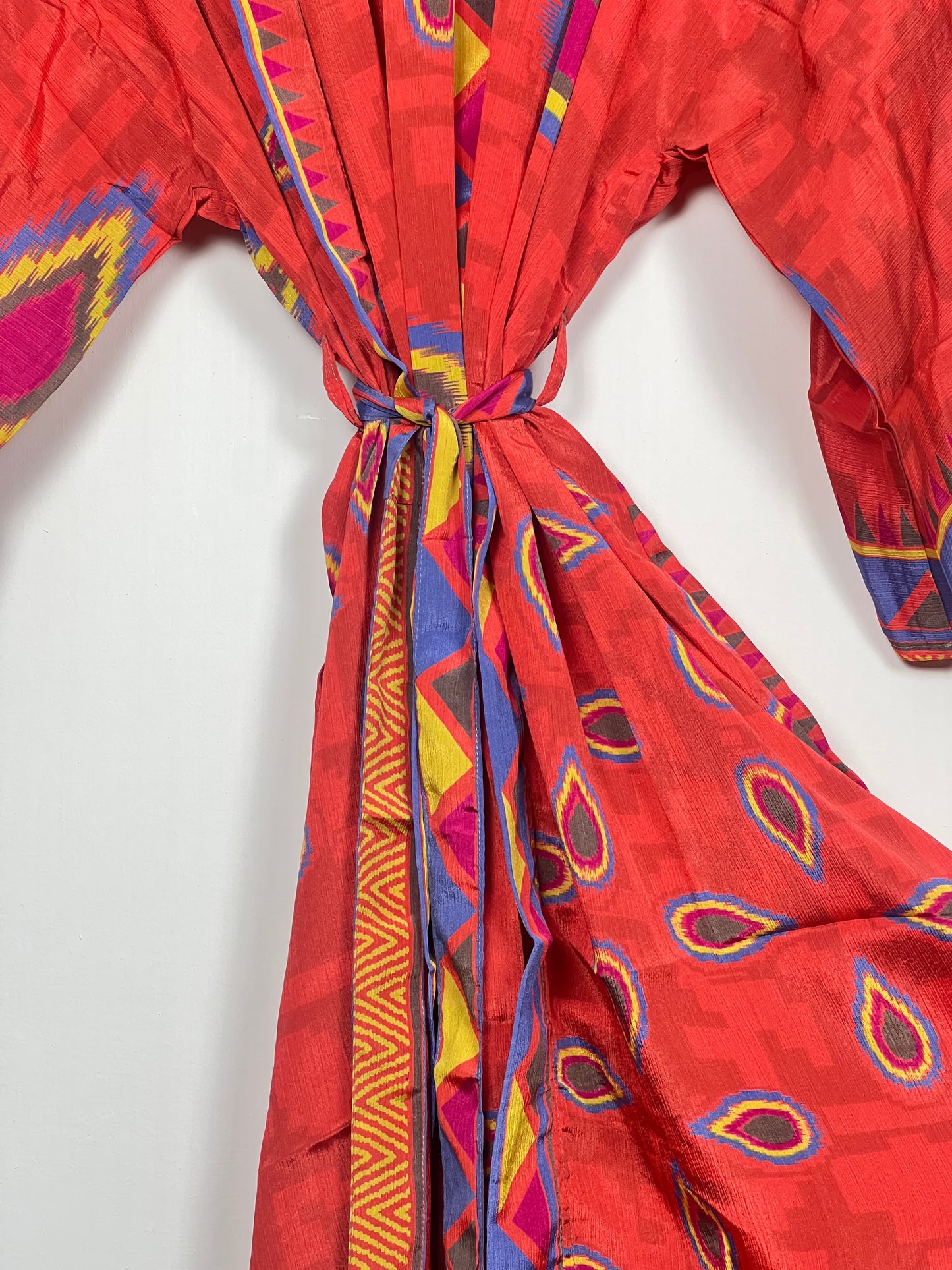 Vintage Saree Silk Kimono / Duster - Long - Wider Unisex Fit