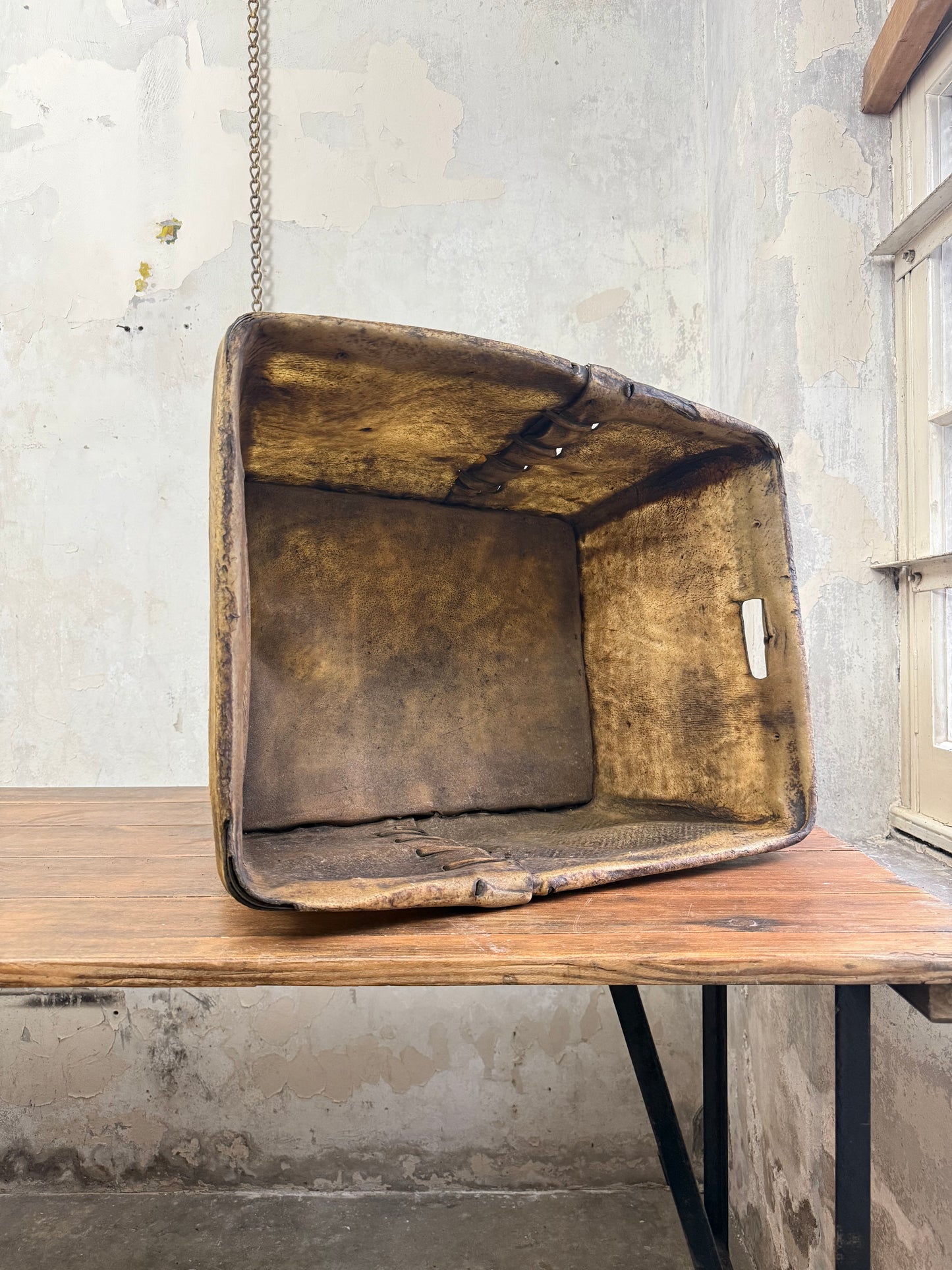 19th Century Buffalo Rawhide Mill Bucket - No 1