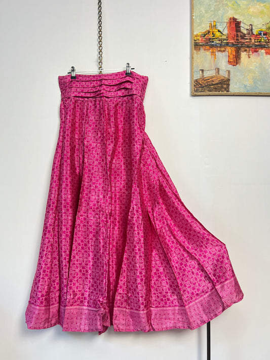 Vintage Saree Silk Pleated Skirt