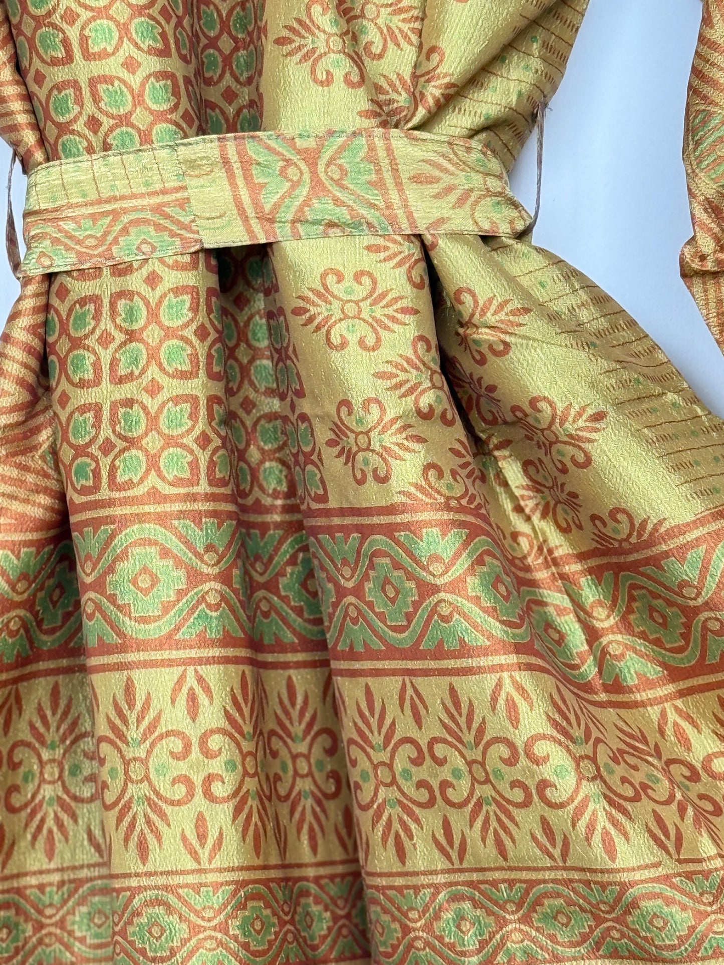 Vintage Saree Silk Kimono / Duster - Long