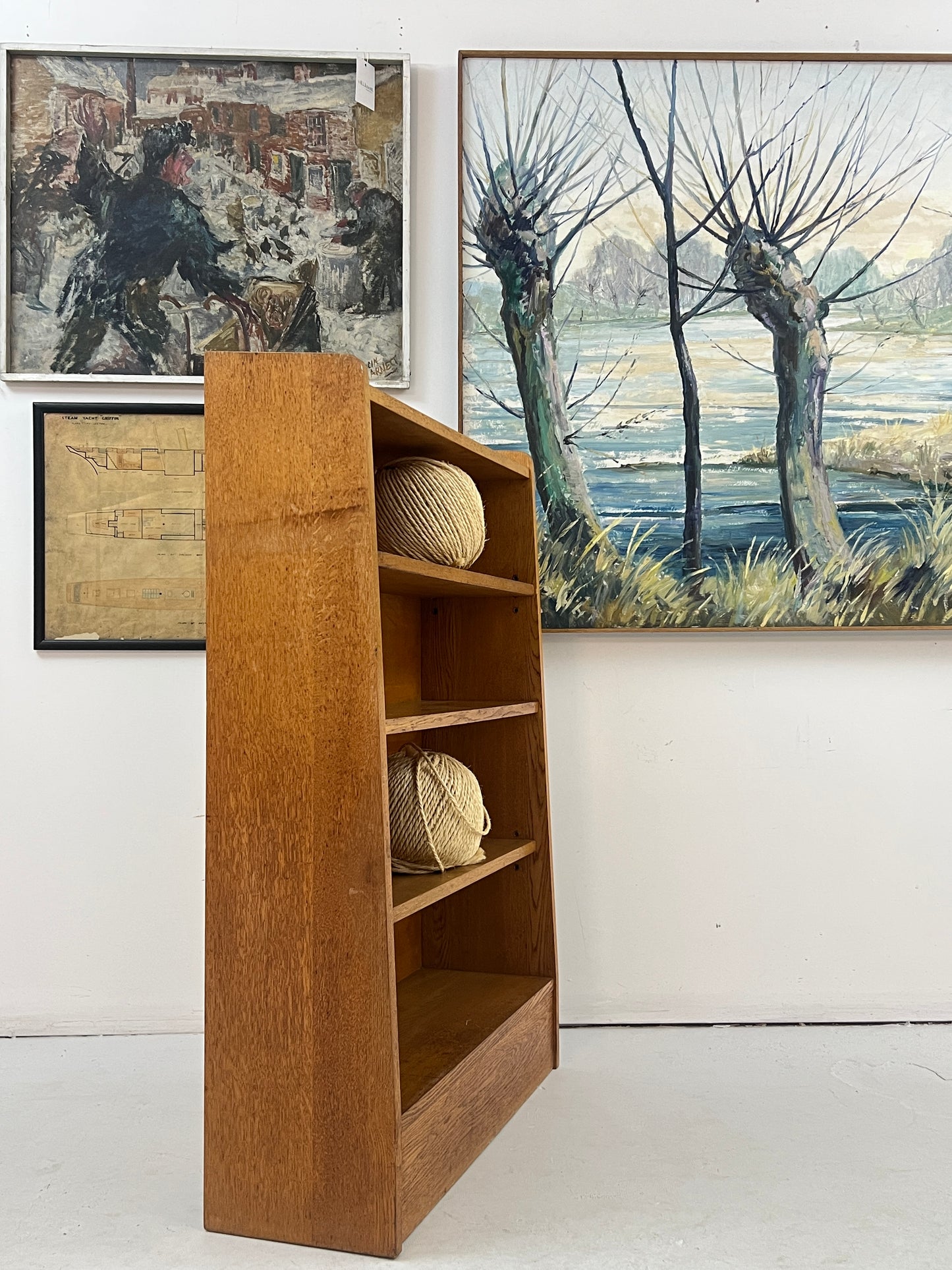 A 1950's Oak Open Bookcase