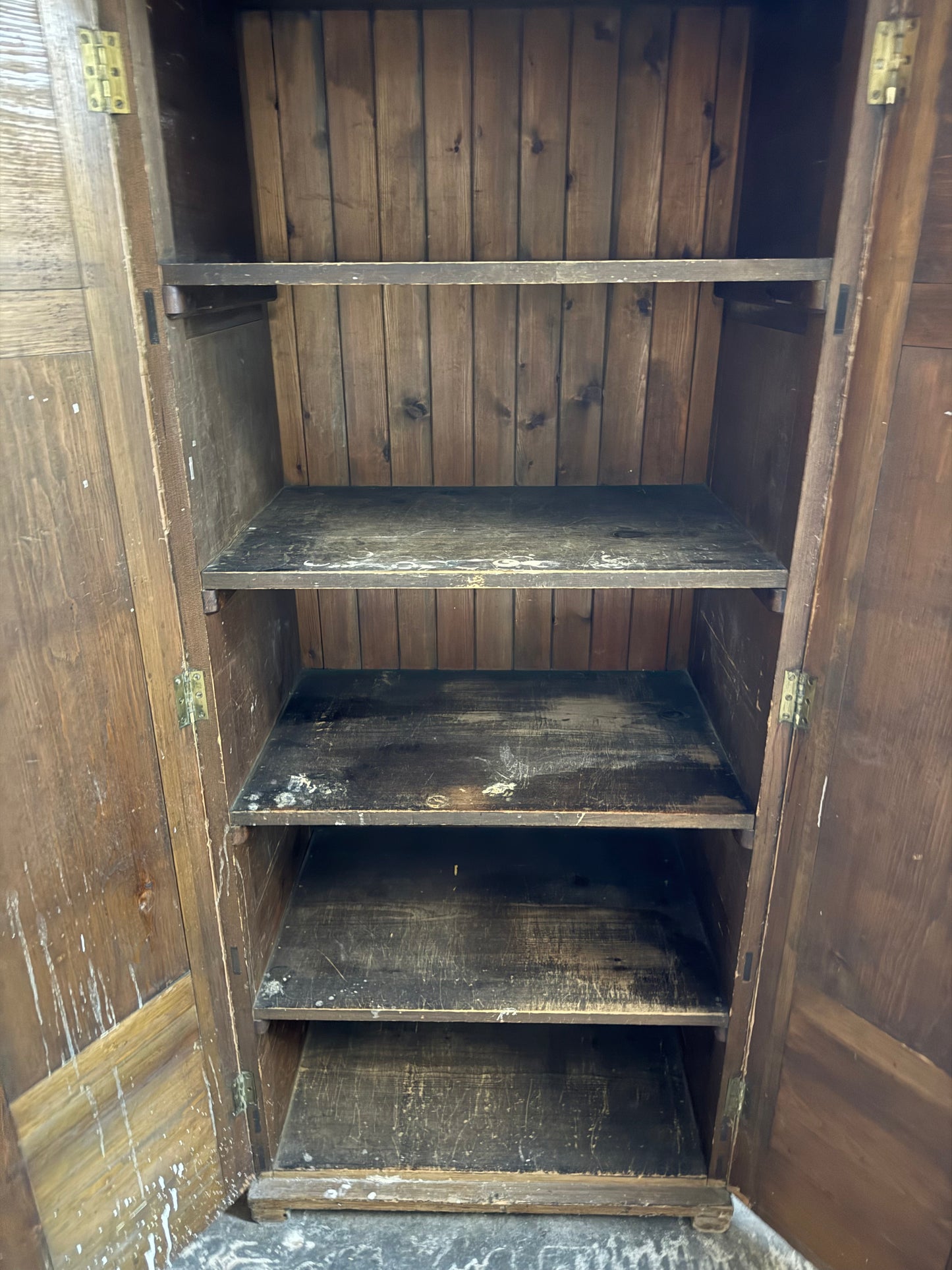 A 19thC Scottish Faux Oak Painted School Housekeepers Cupboard