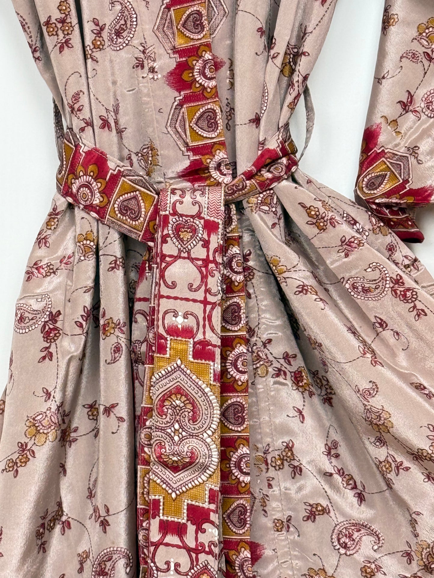 Vintage Saree Silk Kimono / Duster - Long