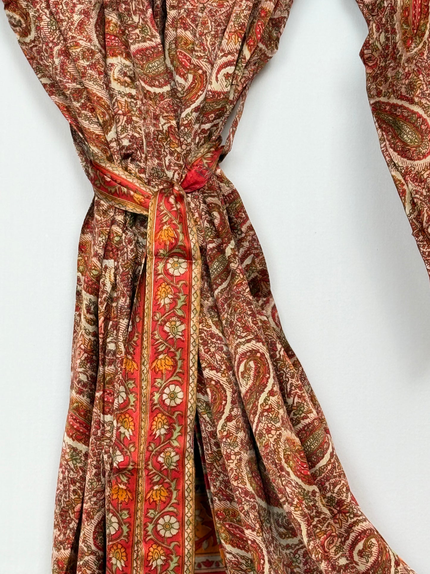 Vintage Saree Silk Kimono / Duster - Long