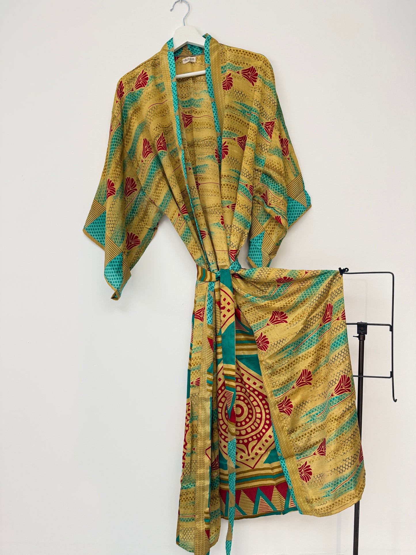 Vintage Saree Silk Kimono / Duster - Long