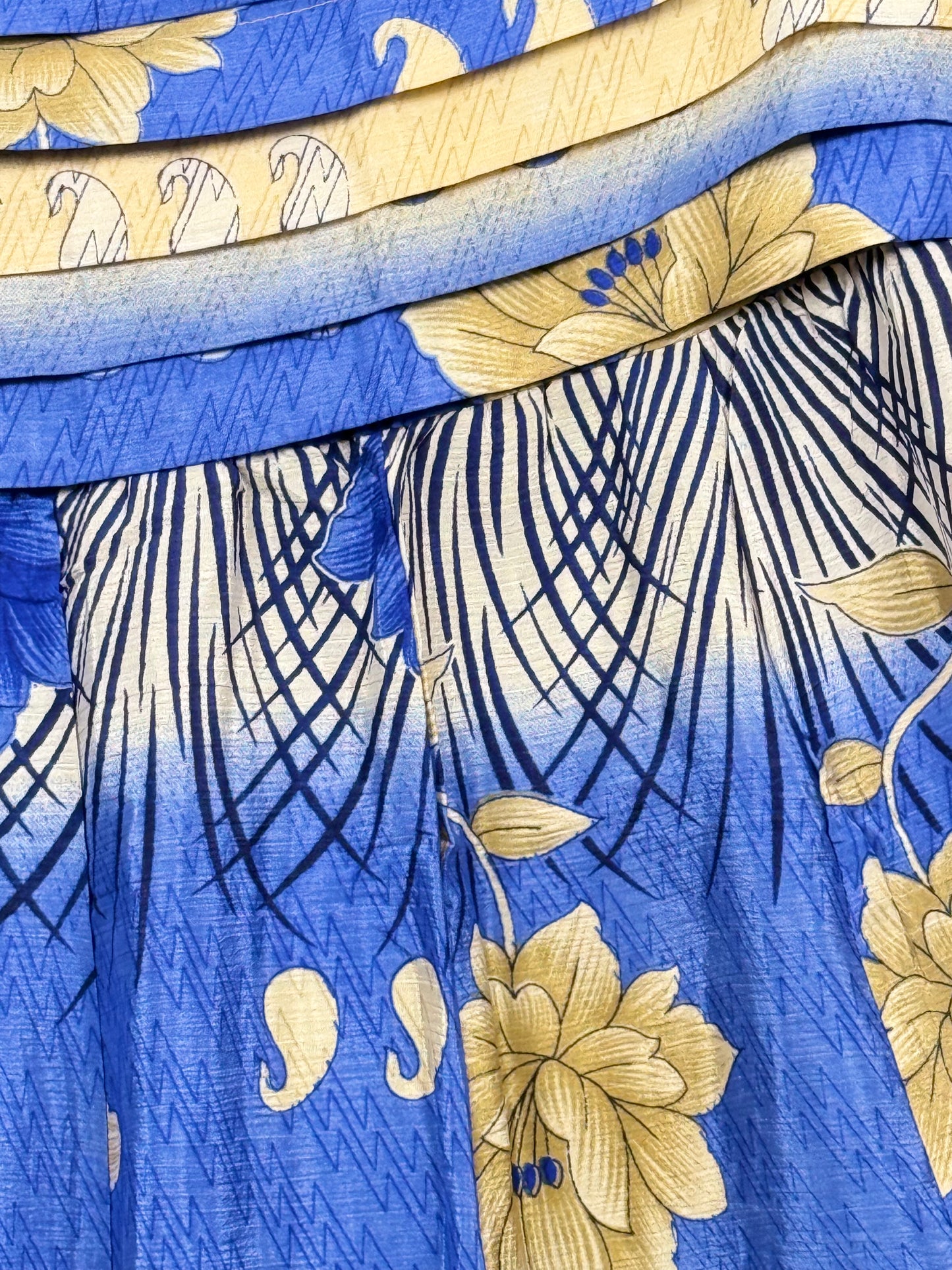 Vintage Saree Silk Pleated Skirt