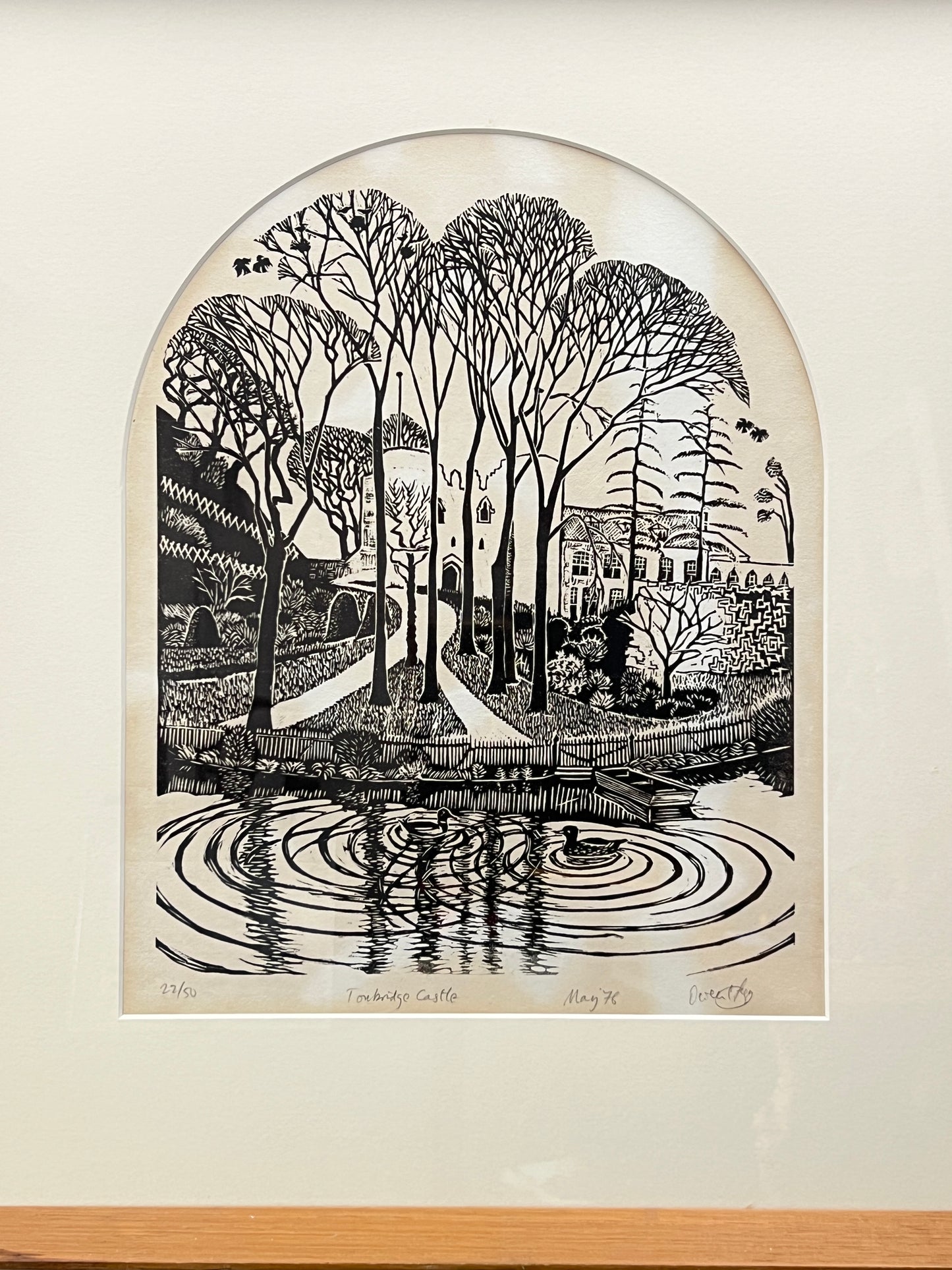 Woodblock Print | TONBRIDGE CASTLE May 1978