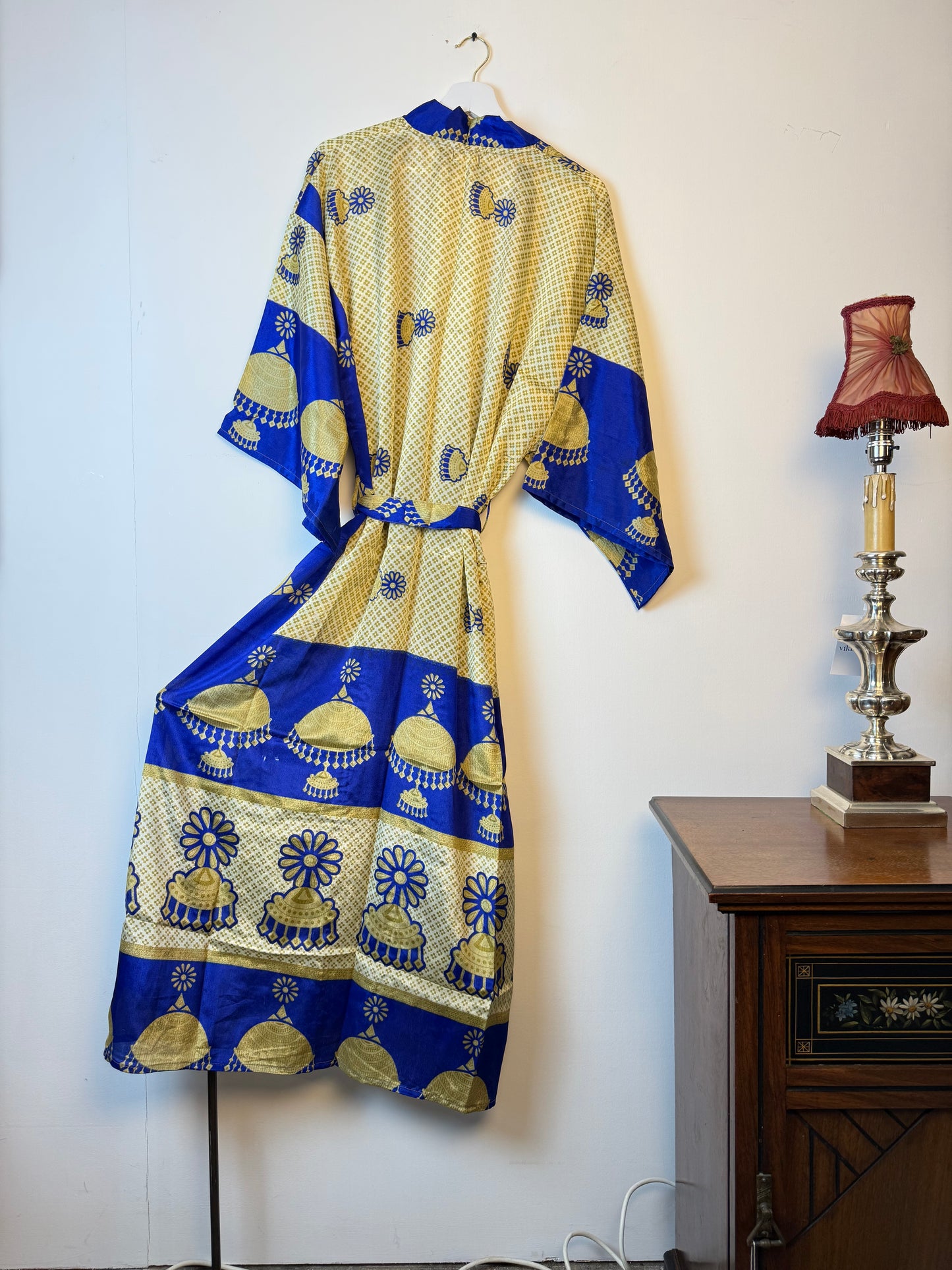 Vintage Saree Silk Kimono / Duster - Long