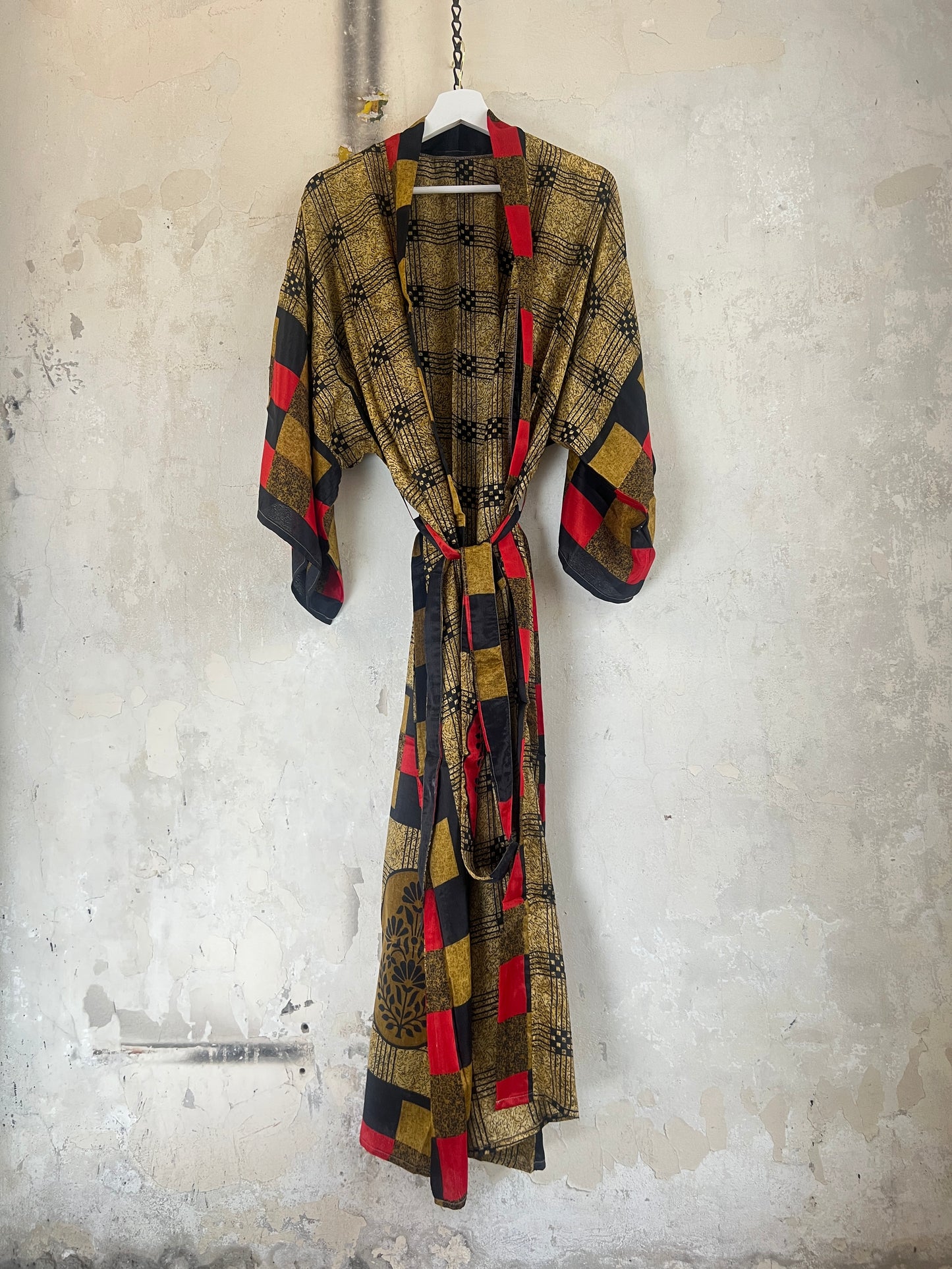 Vintage Saree Silk Kimono / Duster - Long